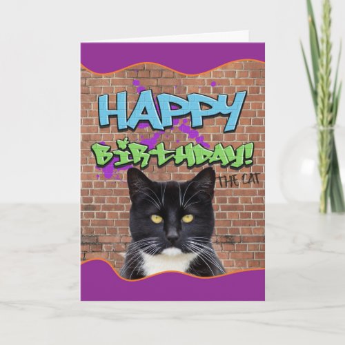 Funny Happy Birthday Graffiti from The Cat Card