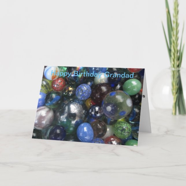Funny Happy Birthday Grandad Marbles Card (Front)