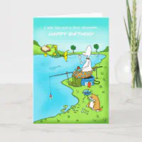 Fishing Birthday Card for Grandpa Fisherman With Rainbow Trout