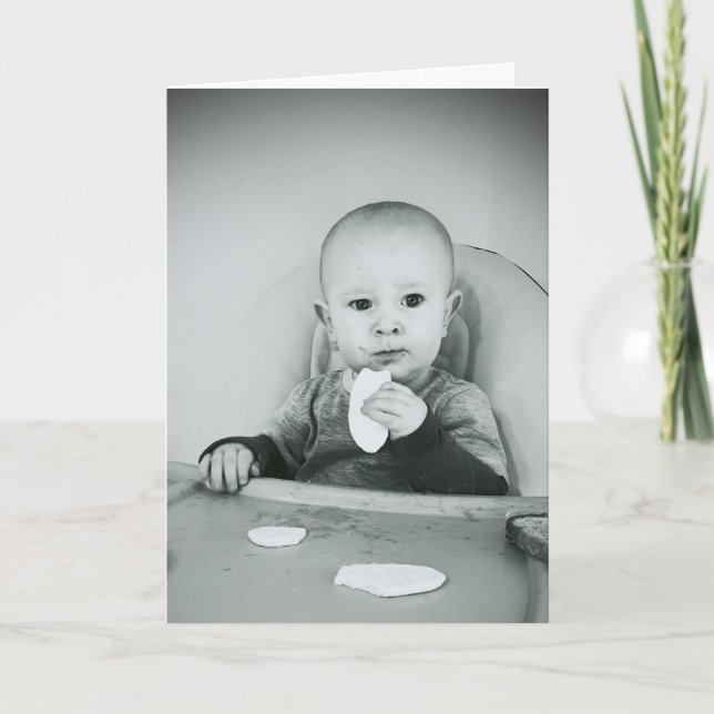 Funny Happy Birthday Greeting Card Cake Baby (Front)