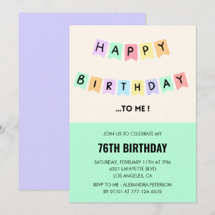  Funny Happy Birthday Humor 76th birthday  Invitation