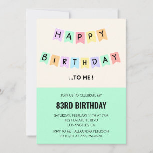 Funny Happy Birthday Humor 83rd birthday Invitation