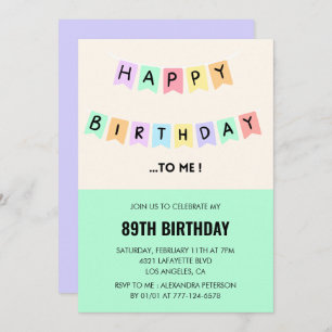 Funny Happy Birthday Humor 89th birthday Invitation