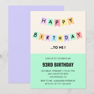 Funny Happy Birthday Humor 93rd birthday Invitation