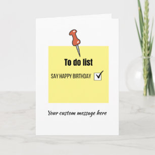 Funny Happy Birthday Post-it Note Card