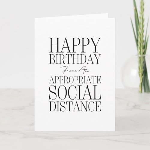 Funny Happy Birthday Social Distance Birthday Card