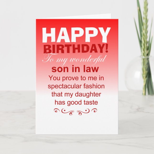 Funny Happy birthday son in law Card (Front)