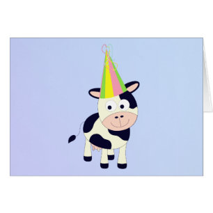 Funny Happy Birthday to Moo Cute Party Cow Cards