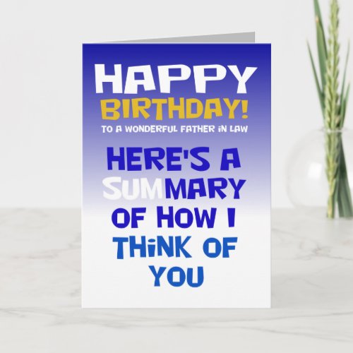 funny happy birthday wish father in law