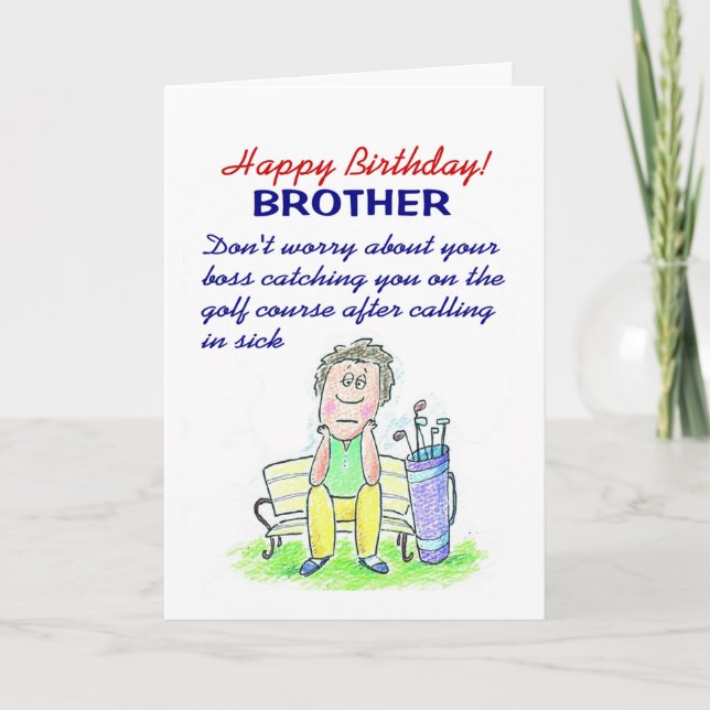 funny Happy birthday wish golfer Card (Front)