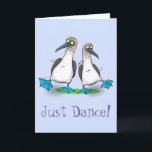 Funny, happy blue footed boobies birthday cartoon card<br><div class="desc">Funny,  happy blue footed boobies are dancing in fun cartoon style. Booby seabirds are cool and will make that special day!</div>