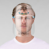 Funny, happy blue footed boobies dancing cartoon  face shield (Insitu)