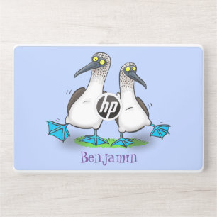 Funny, happy blue footed boobies dancing cartoon HP laptop skin