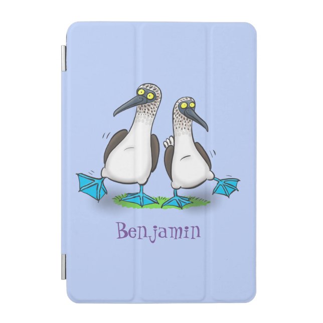 Funny, happy blue footed boobies dancing cartoon  iPad mini cover (Front)
