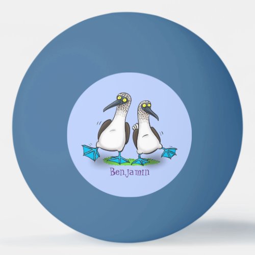 Funny happy blue footed boobies dancing cartoon  ping pong ball