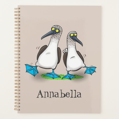 Funny happy blue footed boobies dancing cartoon planner