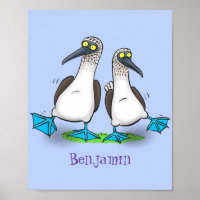 Funny, happy blue footed boobies dancing cartoon