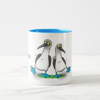 Funny, happy blue footed boobies dancing cartoon
