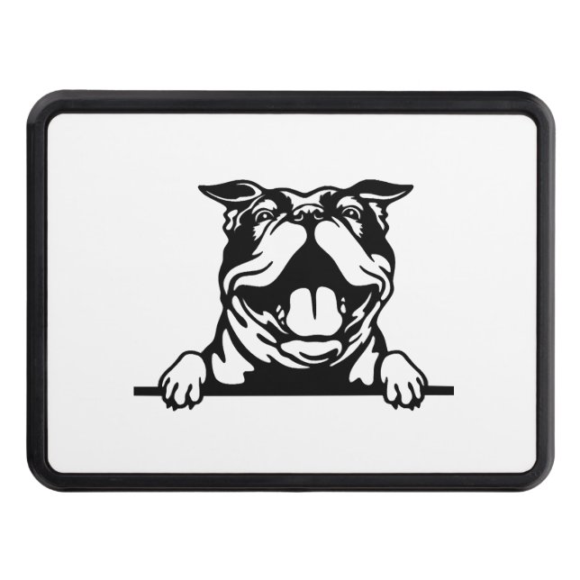 Funny happy Bulldog Hitch Cover (Front)