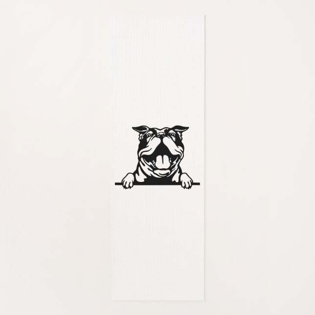 Funny happy Bulldog Yoga Mat (Front)
