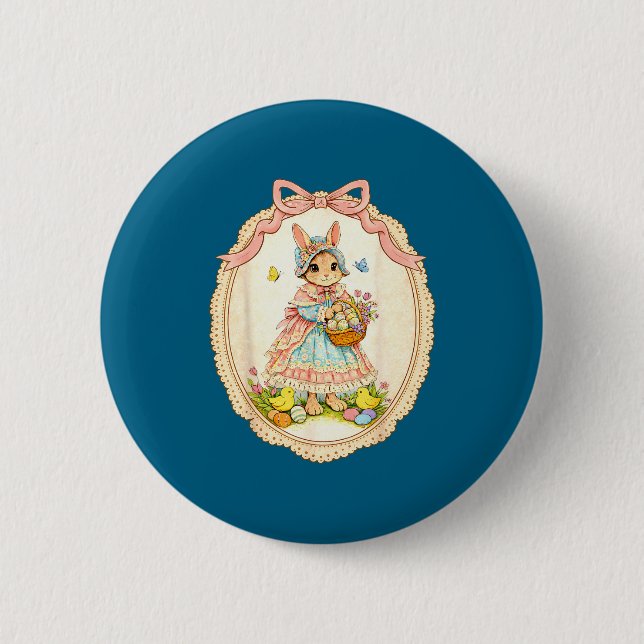 Funny Happy Bunny Funny Rabbit For Button (Front)
