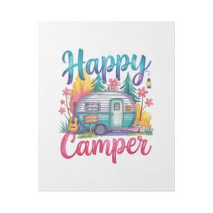 Funny Happy Camper Camping Apparel Trailer RV Kids Gallery Wrap