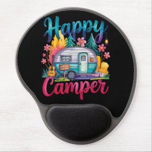Funny Happy Camper Camping Apparel Trailer RV Kids Gel Mouse Pad