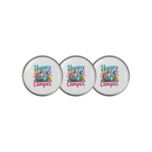 Funny Happy Camper Camping Apparel Trailer RV Kids Golf Ball Marker