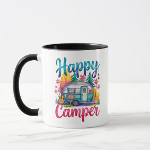Funny Happy Camper Camping Apparel Trailer RV Kids Mug