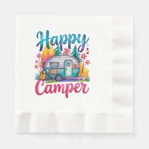 Funny Happy Camper Camping Apparel Trailer RV Kids Napkins