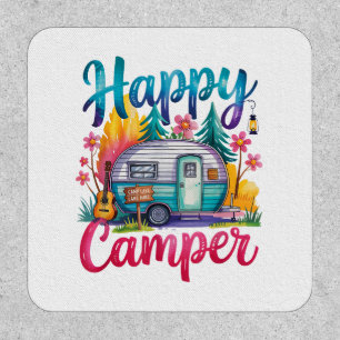 Funny Happy Camper Camping Apparel Trailer RV Kids Patch