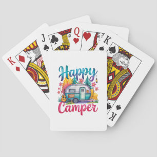 Funny Happy Camper Camping Apparel Trailer RV Kids Poker Cards