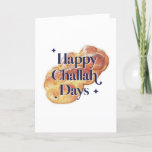 Funny Happy Challah Days Hanukkah Watercolor  Holiday Card<br><div class="desc">© Gorjo Designs. Made for you via the Zazzle platform.

// Need help customizing your design? Got other ideas? Feel free to contact me (Zoe) directly via the contact button below.</div>
