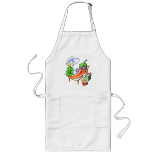 Funny Happy Christmas Spicy Chili Designed Long Apron