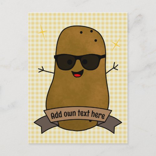 Funny Happy Cool Potato Personalized  Postcard