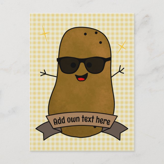 Funny Happy Cool Potato Personalized  Postcard (Front)