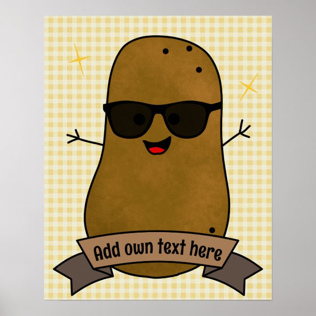 Funny Happy Cool Potato Personalized  Poster (Front)