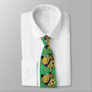 Funny "Happy Dog" Trendy Modern Men's Neck Tie