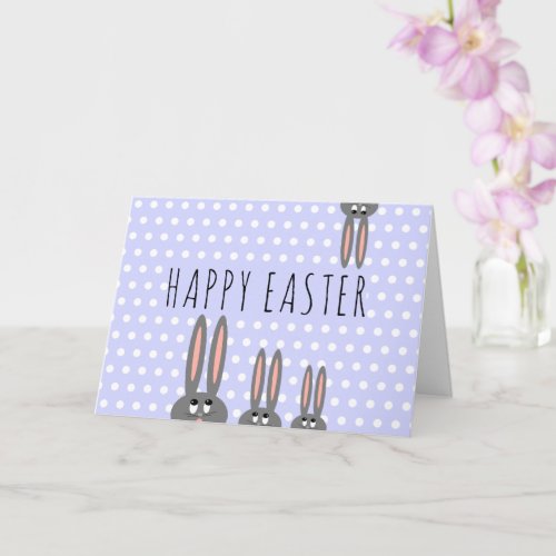Funny Happy Easter Bunnies Kids Greeting Name Card