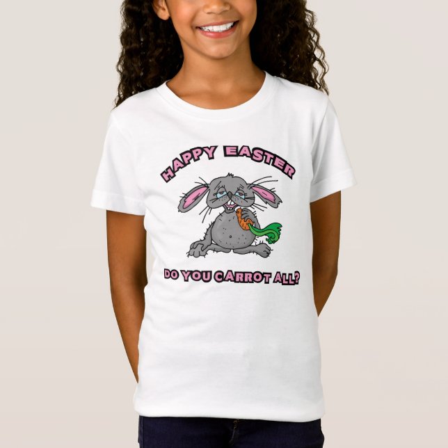 Funny Happy Easter Bunny Kids T-Shirt (Front)