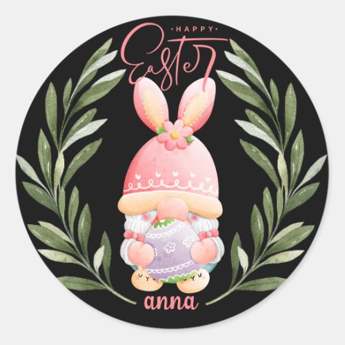 funny happy easter  classic round sticker