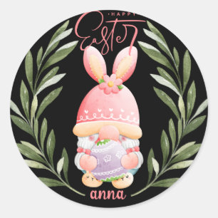 funny happy easter classic round sticker