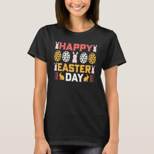 Funny Happy Easter Day Cute Bunny With Eggs Easter T-Shirt
