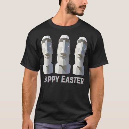 Funny Happy Easter Island Heads Silly Holiday  T_Shirt