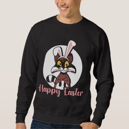 Funny Happy Easter Raccoon Bunny Egg Hunt Sweatshirt