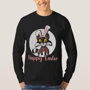 Funny Happy Easter Raccoon Bunny Egg Hunt T-Shirt