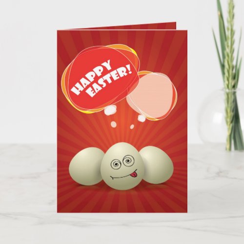 Funny Happy Easter Red Greeting Card