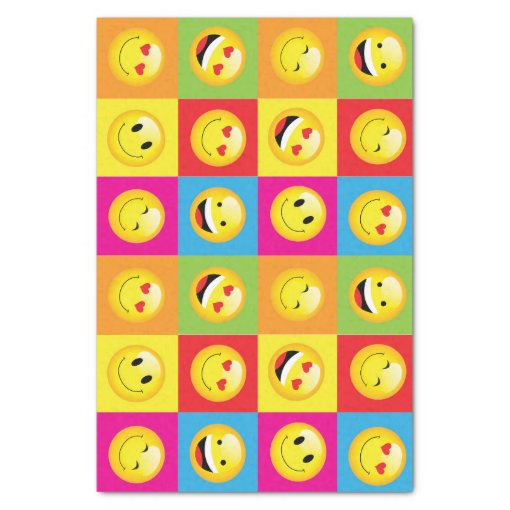 Funny Happy Emoji Smilie Faces Kids Party Paper | Zazzle