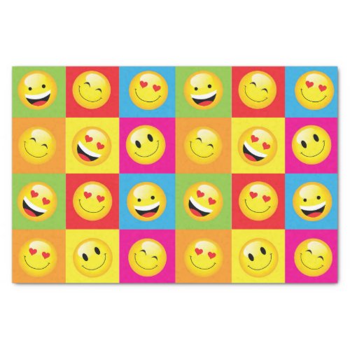 Funny Happy Emoji Smilie Faces Kids Party Paper