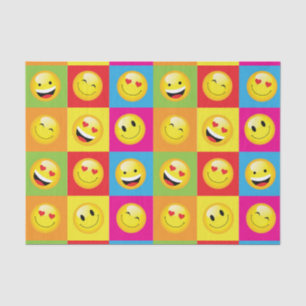Funny Happy Emoji Smilie Faces Kids Party Paper